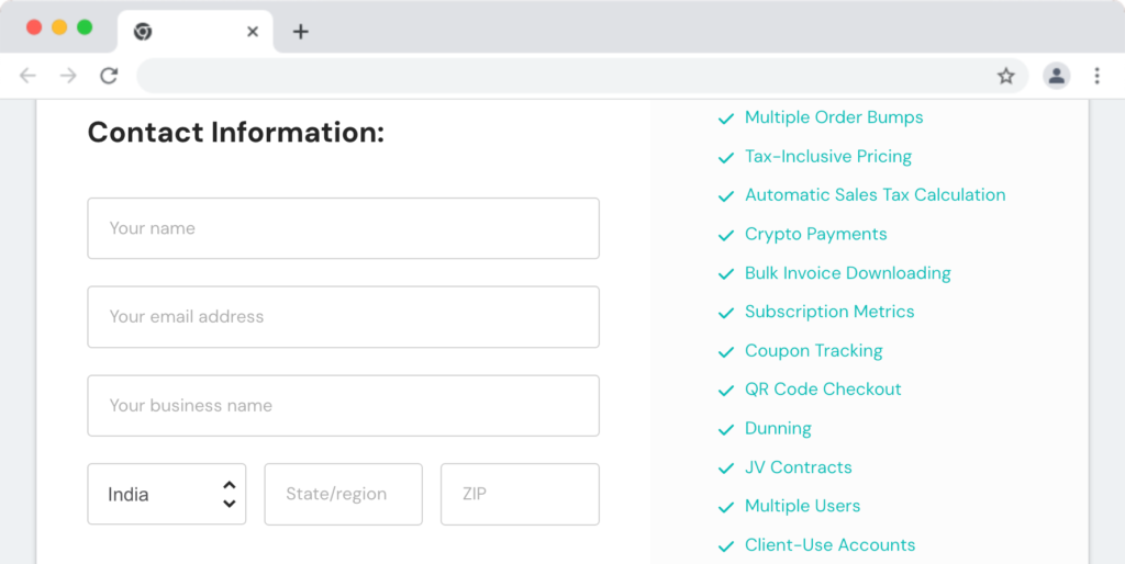 enter your contact information